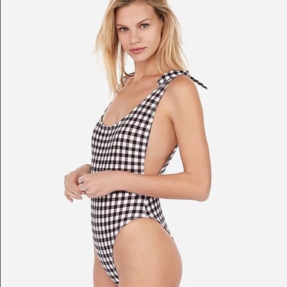 ✨ Gingham Ultra High Leg One-Piece Swimsuit✨ - Picture 1 of 4